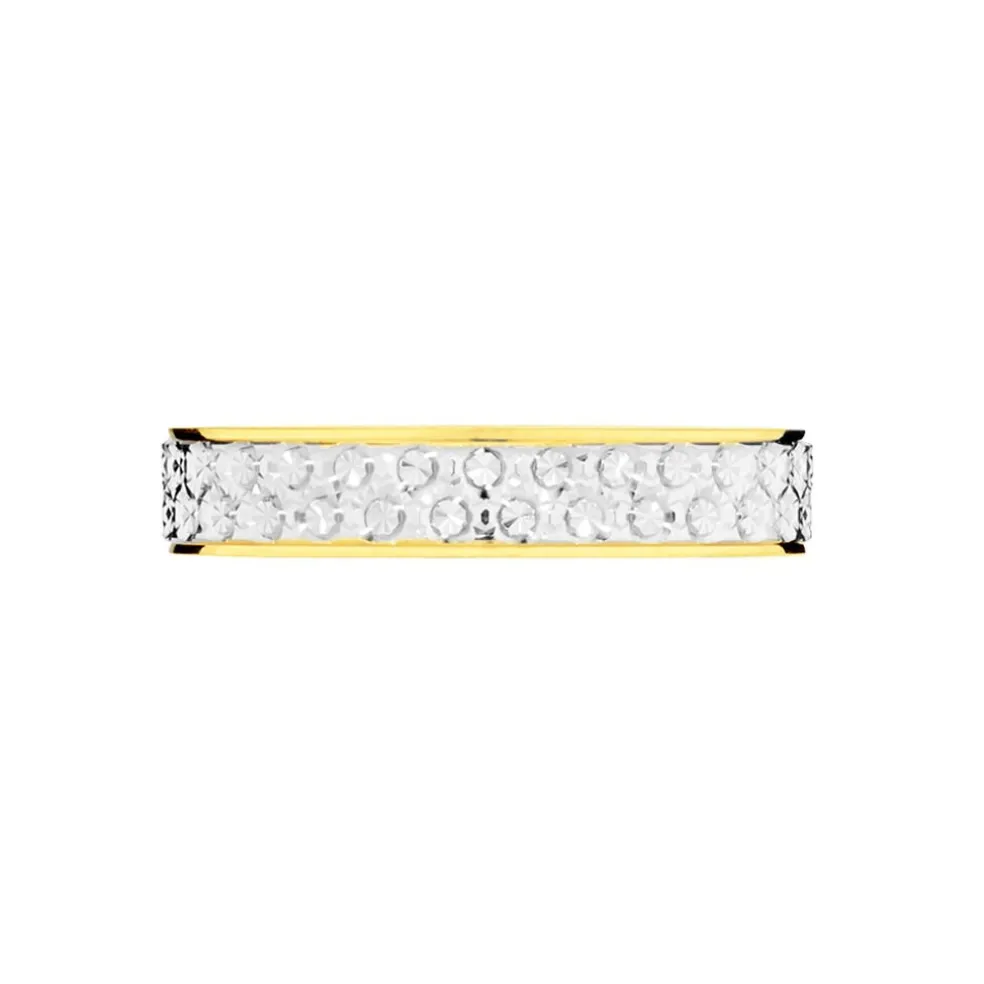 Alliance Grain De Folie Diamantee Ruban Plat Or Bicolore