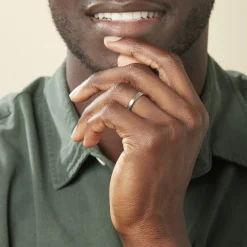 Alliance Hades Texture Ruban Plat Palladium Blanc