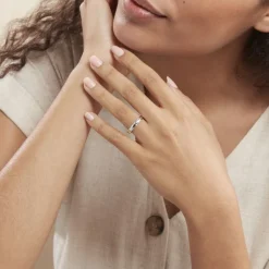 Alliance Harmonie Demi Jonc Classique Or Blanc