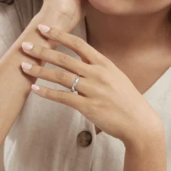 Alliance Harmonie Demi Jonc Classique Or Blanc