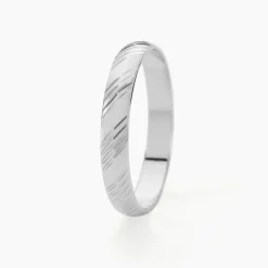 Alliance Hercule Striee Demi Jonc Classique Or Blanc