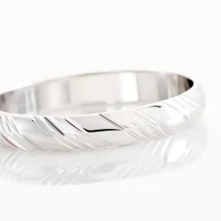 Alliance Hercule Striee Demi Jonc Classique Or Blanc