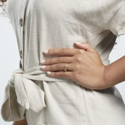 Alliance June 2 Rangs Diamantee Ruban Plat Or Jaune