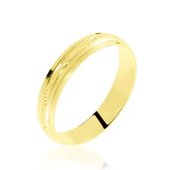 Alliance Laurette Ruban Plat Or Jaune