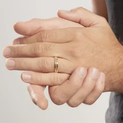 Alliance Laurette Ruban Plat Or Jaune