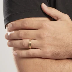 Alliance Laurette Ruban Plat Or Jaune