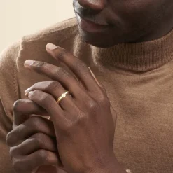 Alliance Laurette Ruban Plat Or Jaune