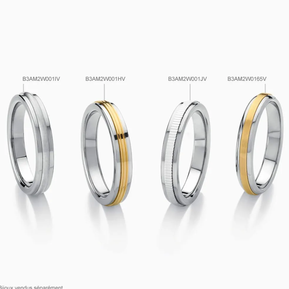 Alliance Len Demi Jonc Classique Or Bicolore