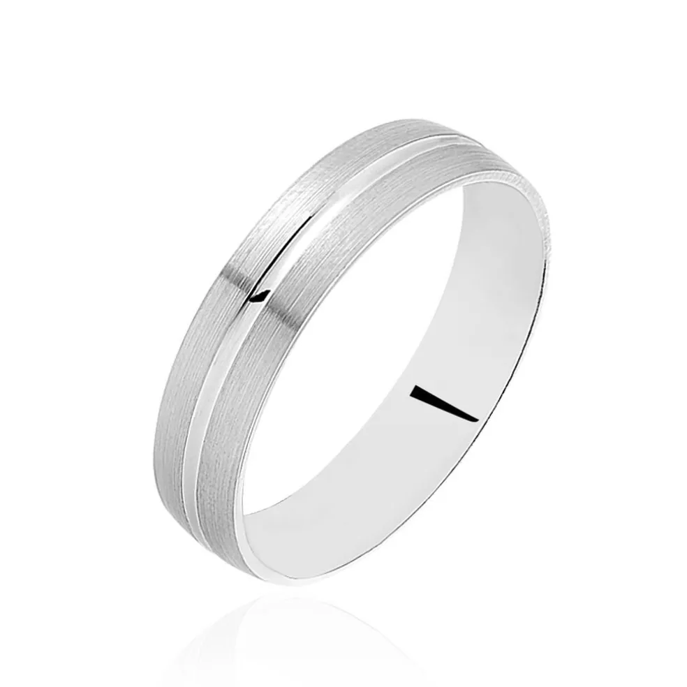 Alliance Liseret Central Ruban Plat Palladium Blanc