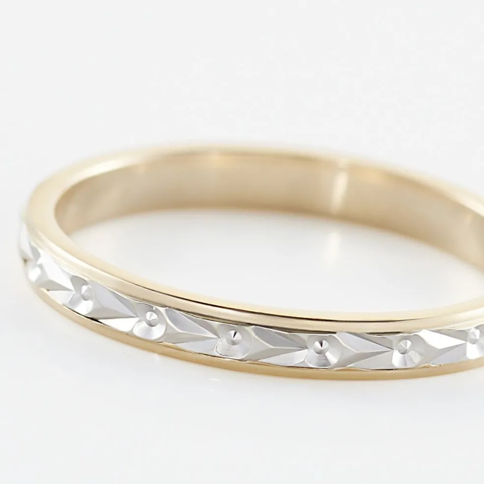 Alliance Mano Ruban Plat Or Bicolore