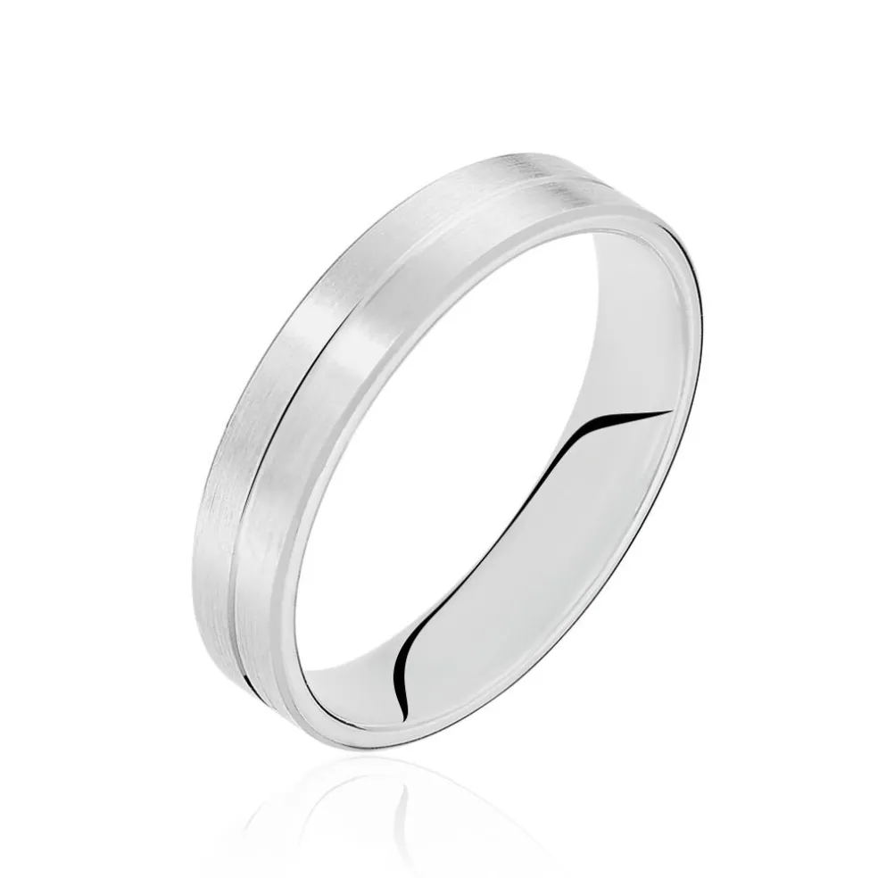 Alliance Marie-eva Ruban Plat Or Blanc