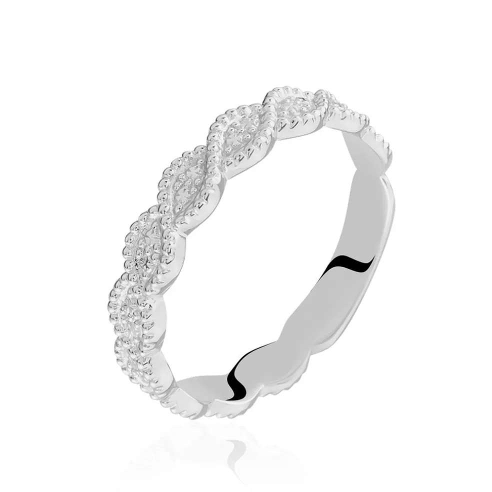 Alliance Marielle Ruban Plat Or Blanc