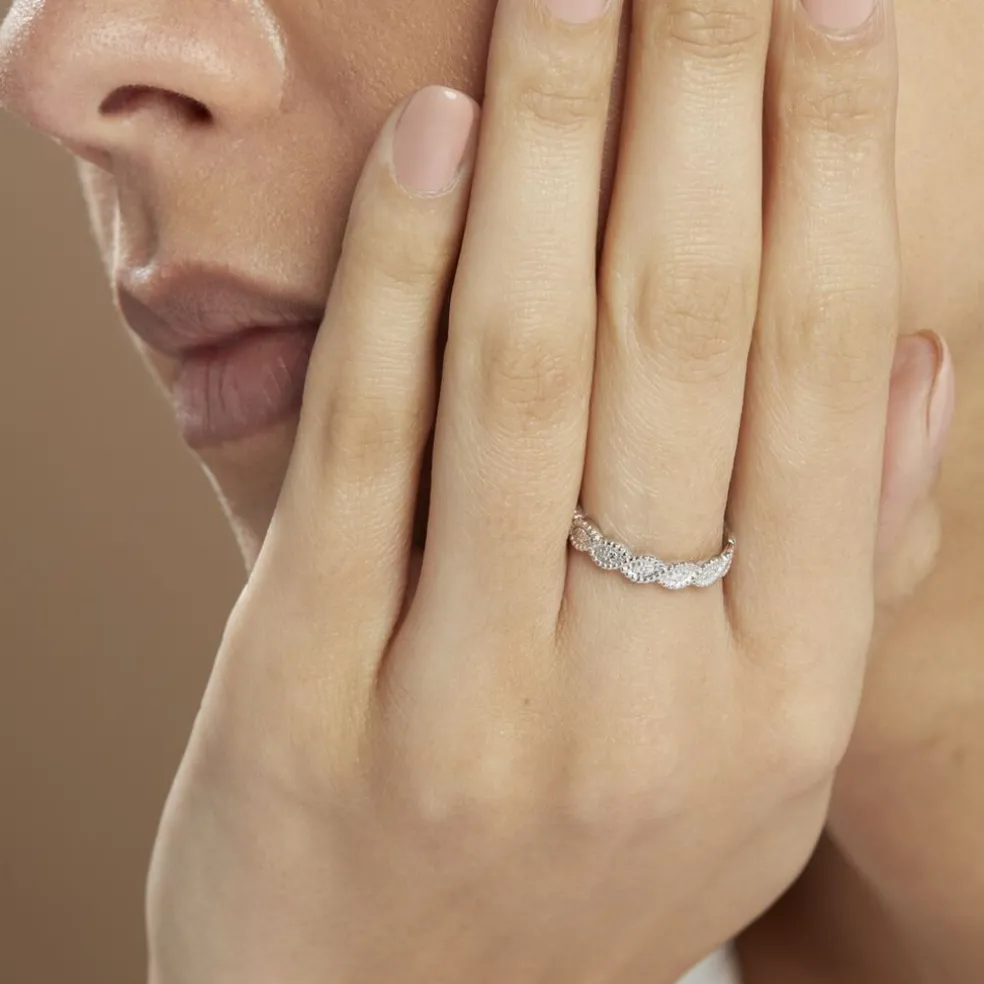 Alliance Marielle Ruban Plat Or Blanc