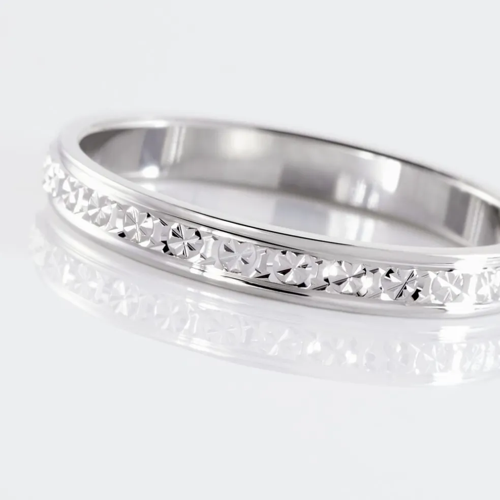 Alliance Marine Ruban Plat Or Blanc