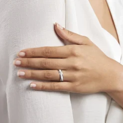 Alliance Marwan Ruban Bombé Or Blanc