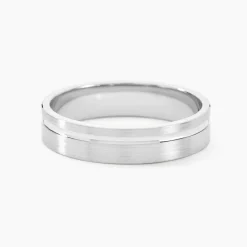 Alliance Mat Et Brillant Liseret Ruban Plat Palladium Blanc