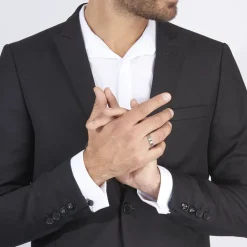 Alliance Mat Et Brillant Liseret Ruban Plat Palladium Blanc