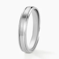 Alliance Mat Et Brillant Ruban Plat Palladium Blanc