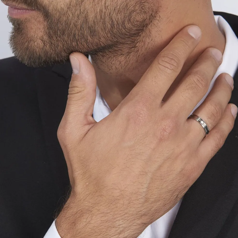 Alliance Mat Et Brillant Ruban Plat Palladium Blanc