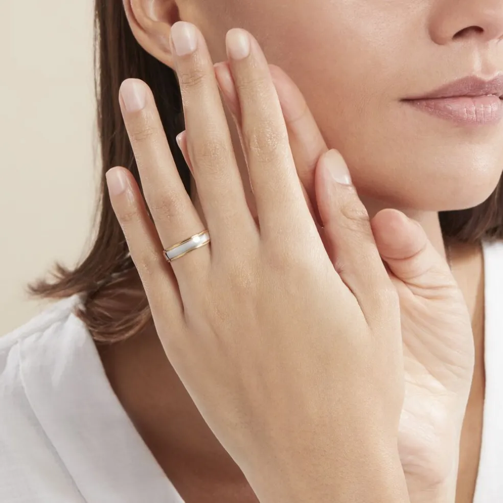 Alliance Miroir Ruban Plat Or Bicolore