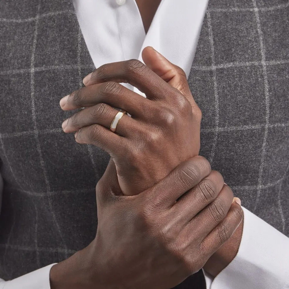 Alliance Miroir Ruban Plat Or Bicolore