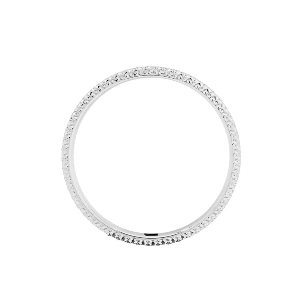 Alliance Multi Facettes Diamantee Ruban Plat Or Blanc