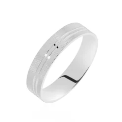 Alliance Nymphea Ruban Plat Argent Blanc