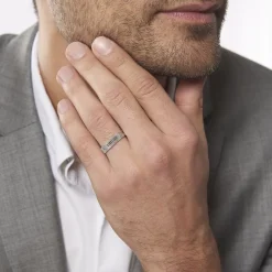 Alliance Nymphea Ruban Plat Argent Blanc