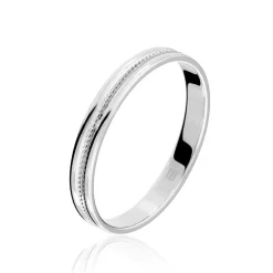 Alliance Perlee Ruban Plat Or Blanc