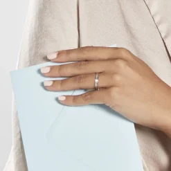 Alliance Perlee Ruban Plat Or Blanc