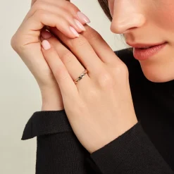 Alliance Raye Mat Ruban Plat Or Bicolore