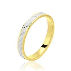 Alliance Raye Mat Ruban Plat Or Bicolore