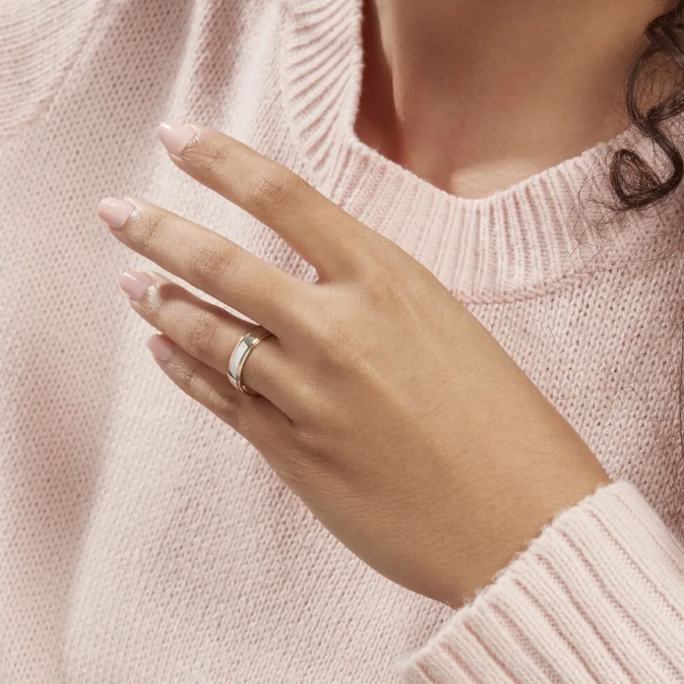 Alliance Romaine Ruban Plat Or Bicolore