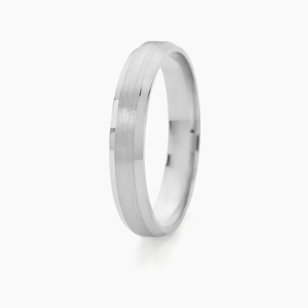 Alliance Ruban Mat Et Billant Biseautee Palladium Blanc