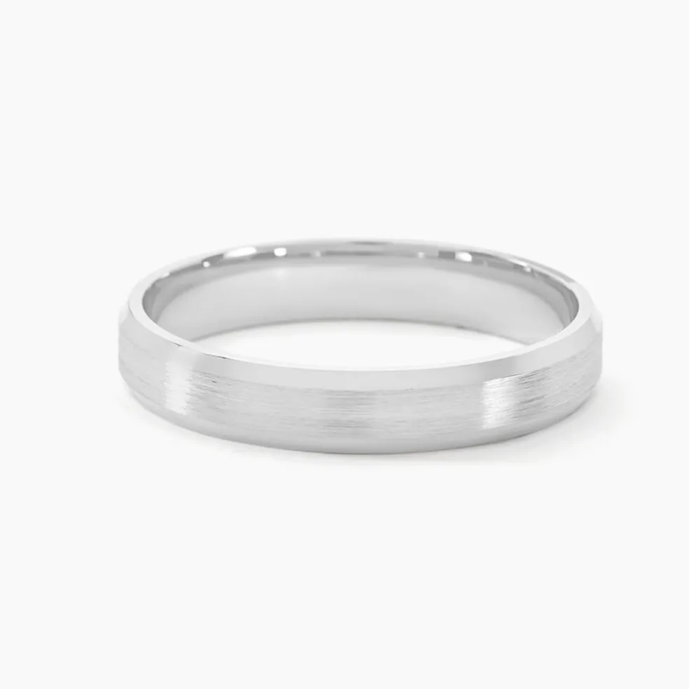 Alliance Ruban Mat Et Billant Biseautee Palladium Blanc