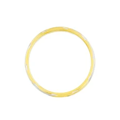 Alliance Strie Fantaisie Demi Jonc Classique Or Bicolore