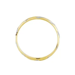 Alliance Strie Fantaisie Demi Jonc Classique Or Bicolore