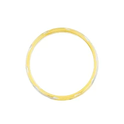 Alliance Strie Fantaisie Demi Jonc Classique Or Bicolore