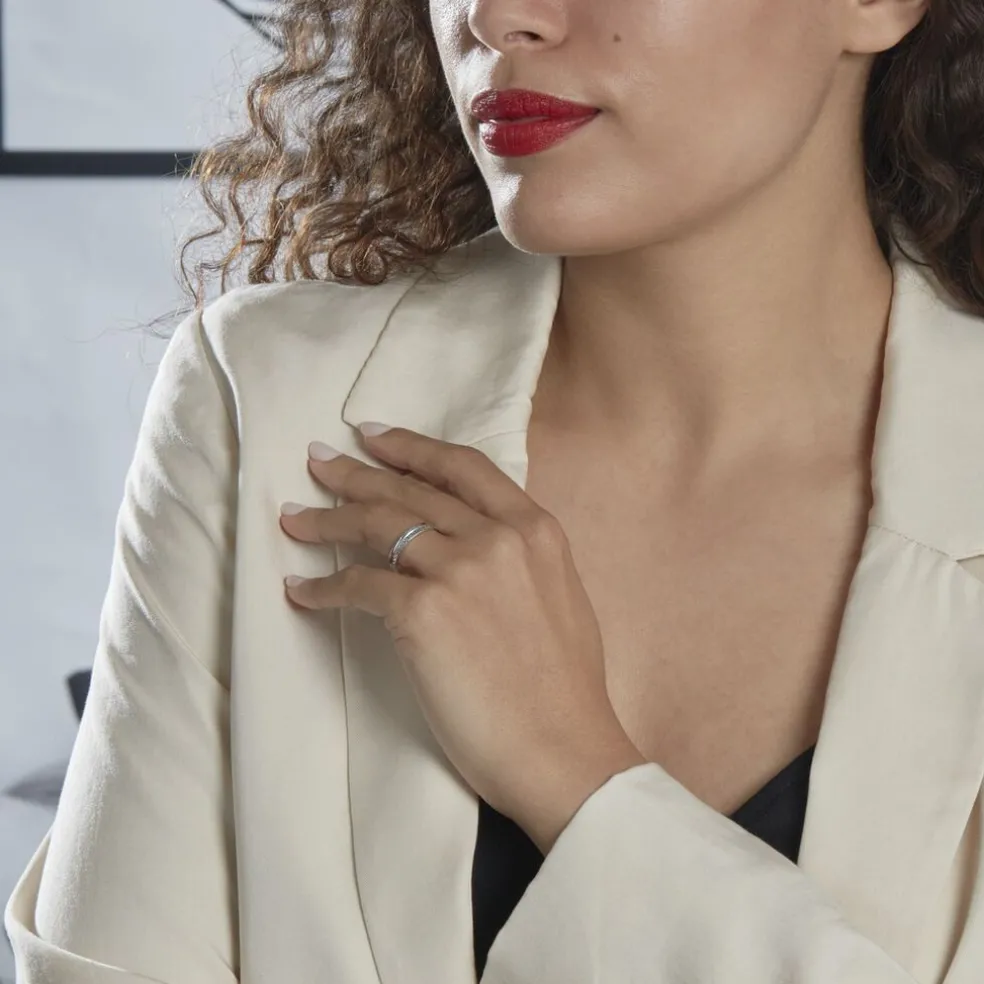 Alliance Sylvaincine Ruban Plat Or Blanc