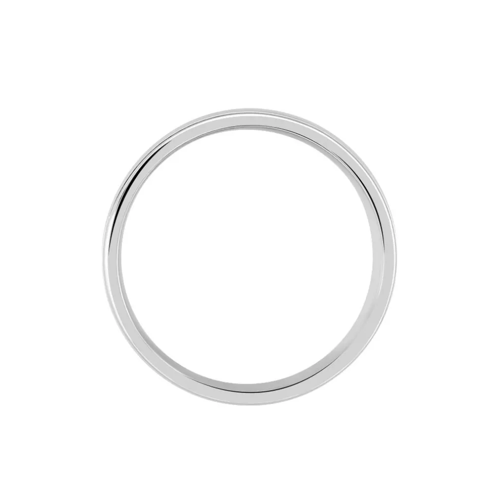 Alliance Trephine Ruban Plat Argent Blanc