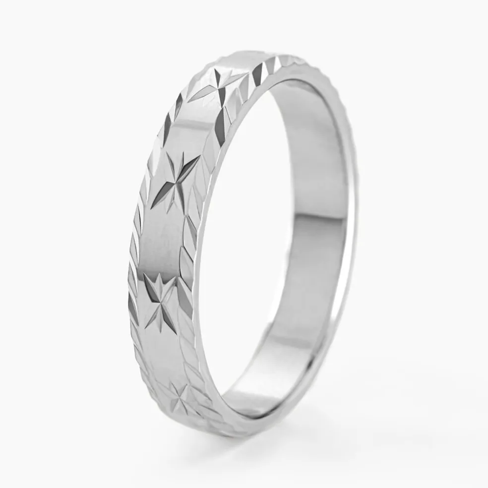 Alliance Twiggy Demi Jonc Classique Argent Blanc