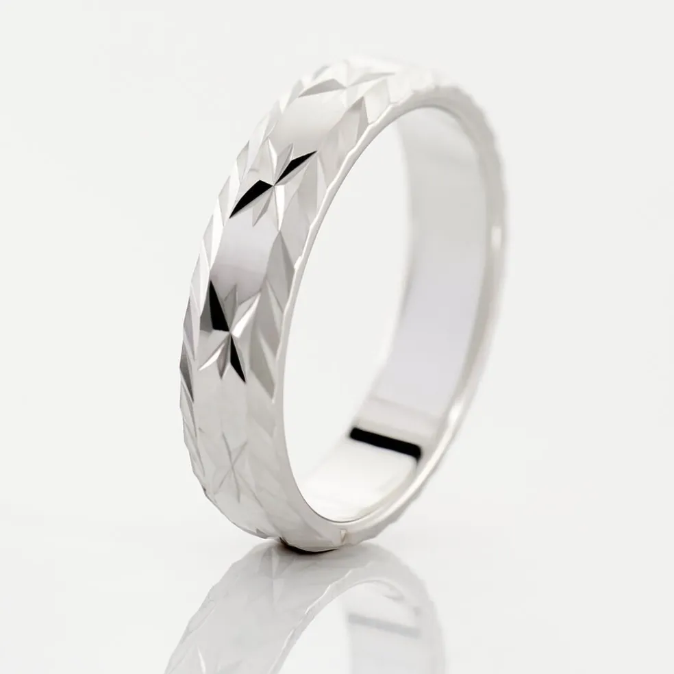 Alliance Twiggy Demi Jonc Classique Argent Blanc