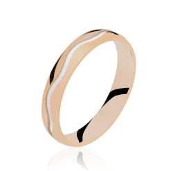 Alliance Vague Ruban Plat Or Bicolore