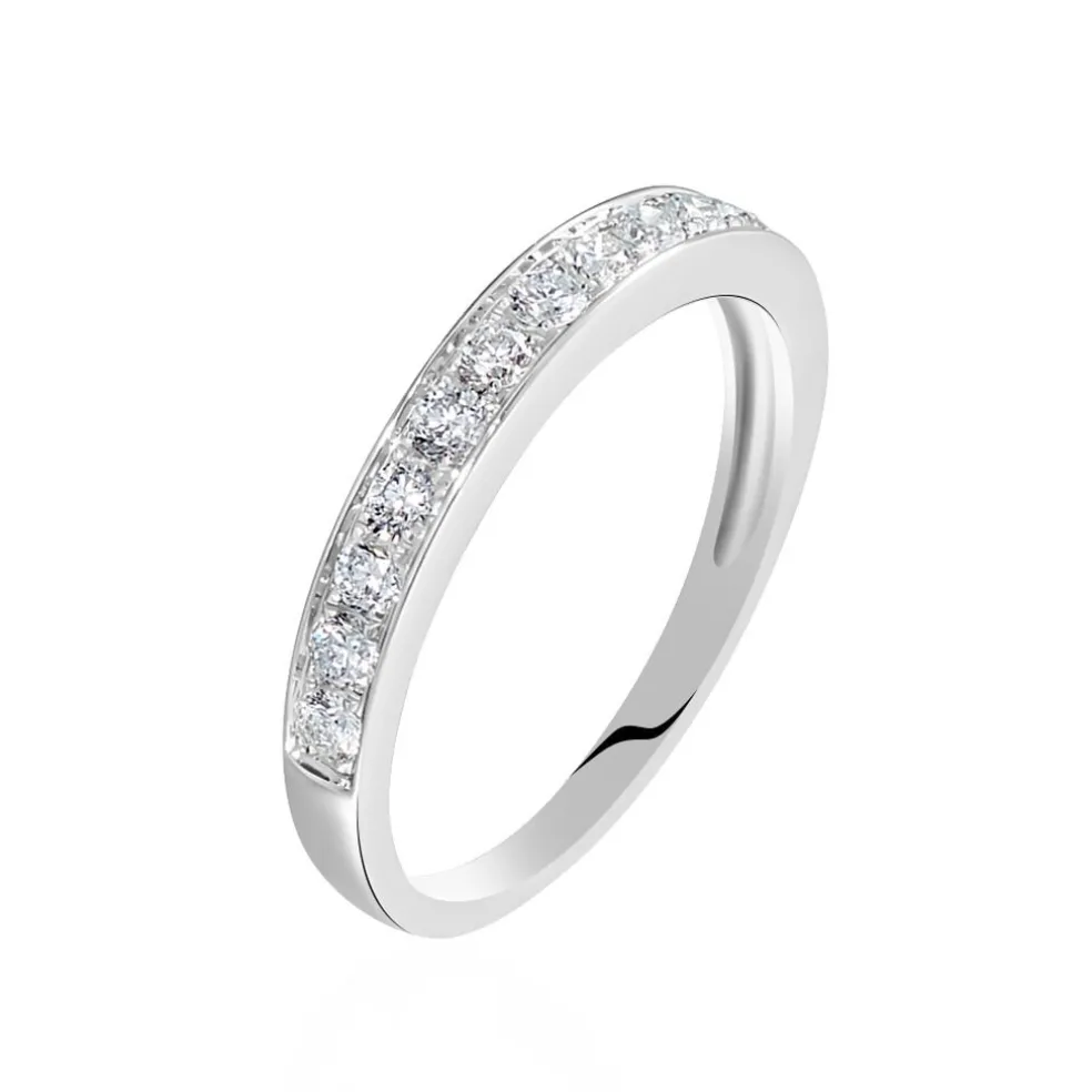 Alliance Valentine Or Blanc Diamant Synthetique