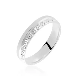 Alliance Veira Ruban Bombé Or Blanc