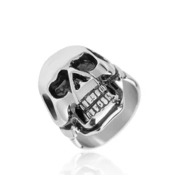 Bague Acier Blanc Et Noir Valentik