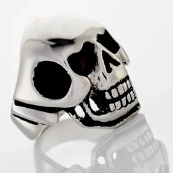 Bague Acier Blanc Et Noir Valentik