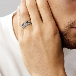 Bague Acier Blanc Jancis