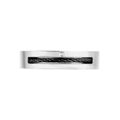 Bague Acier Blanc Stelios Diamant