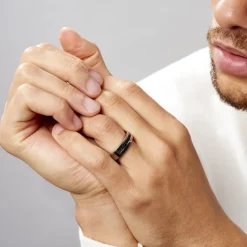 Bague Acier Blanc Stelios Diamant